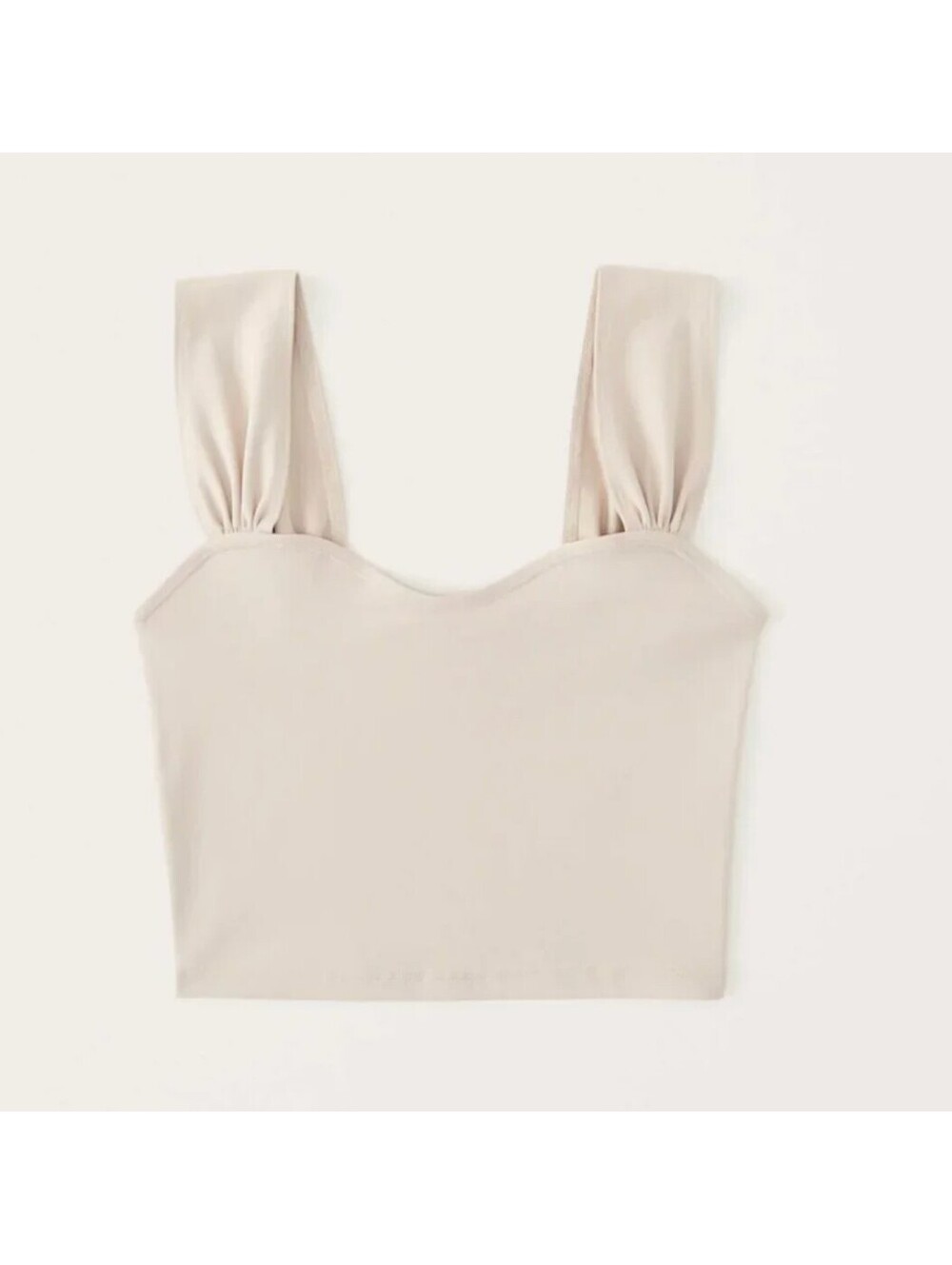 Abercrombie & Fitch Seamless Sweetheart Tank Top Light Taupe XS Ruched